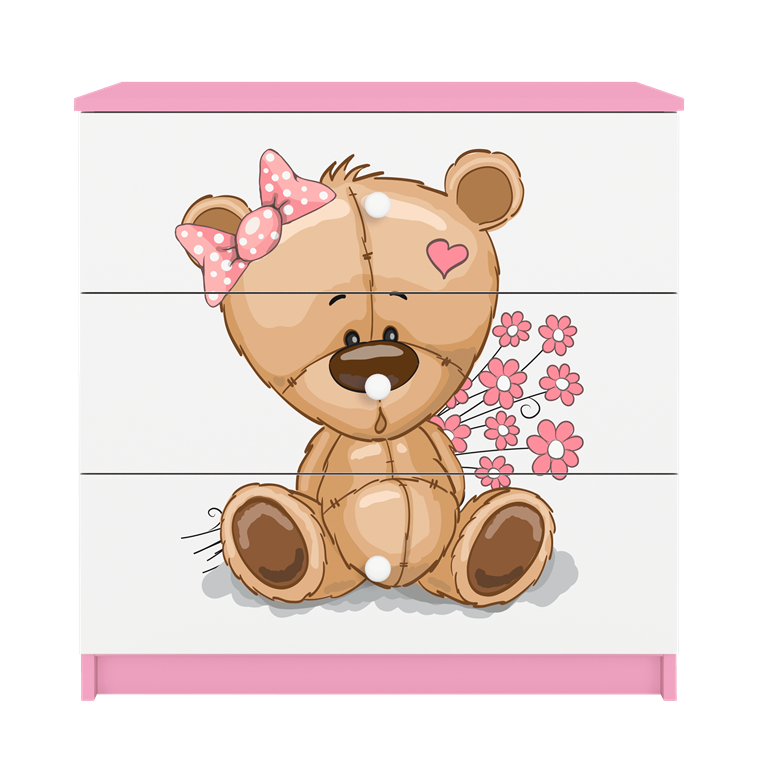 Chest of drawers babydreams pink teddybear flowers