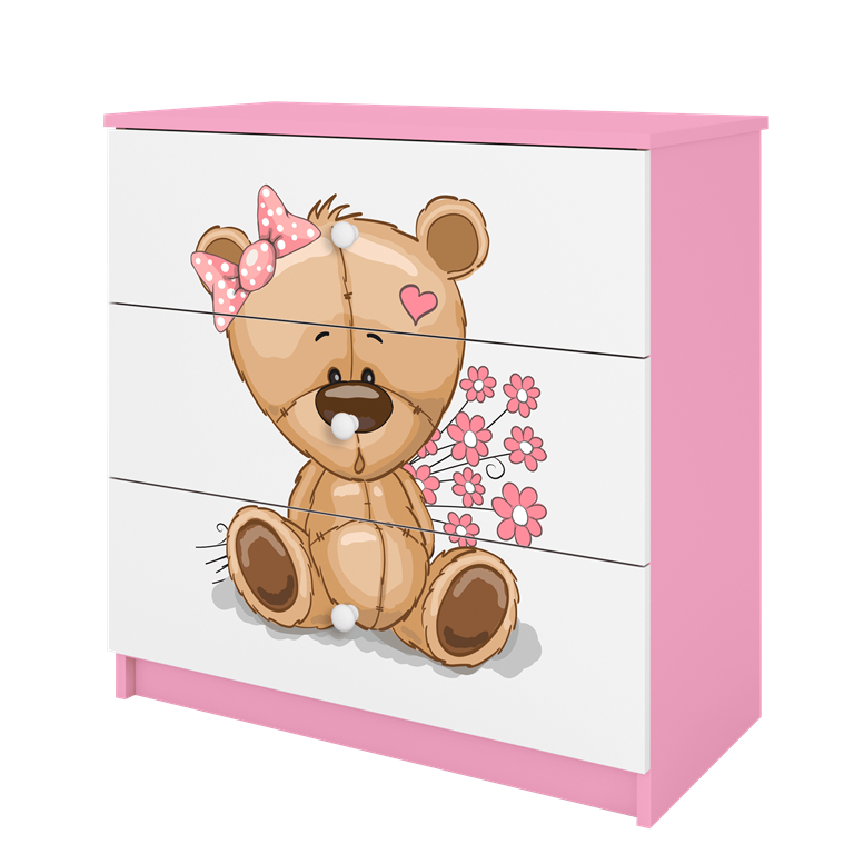 Chest of drawers babydreams pink teddybear flowers