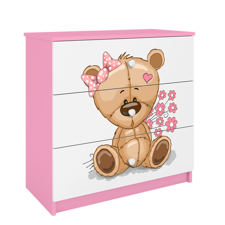 Chest of drawers babydreams pink teddybear flowers