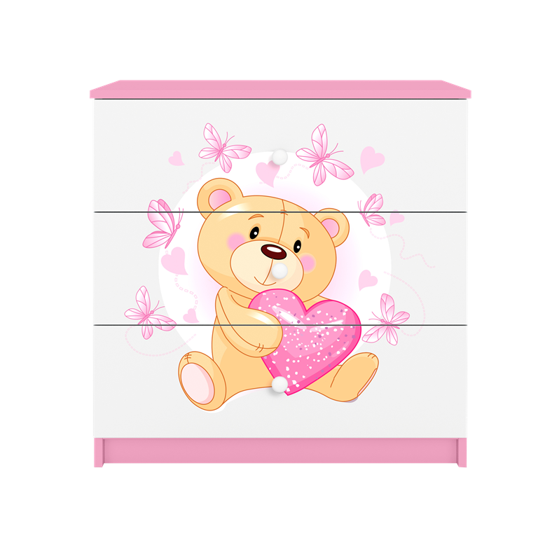 Chest of drawers babydreams pink teddybear butterflies
