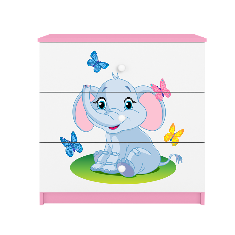 Chest of drawers babydreams pink baby elephant