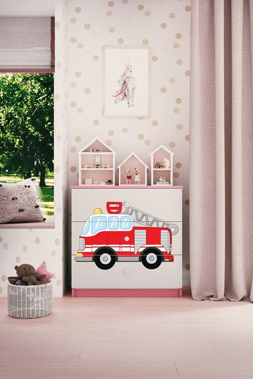 Chest of drawers babydreams pink fire brigade