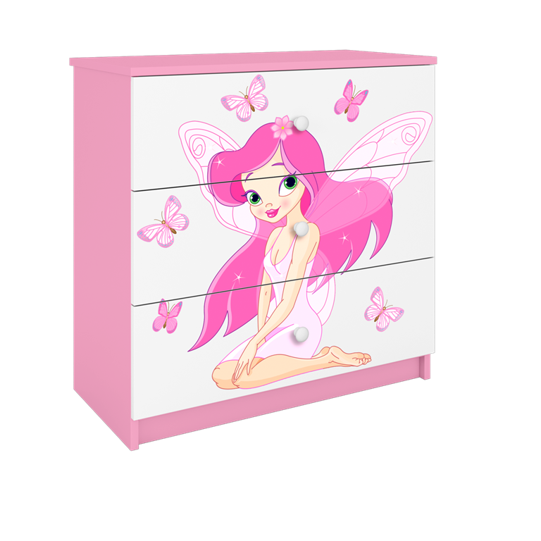 Chest of drawers babydreams pink fairy with butterflies