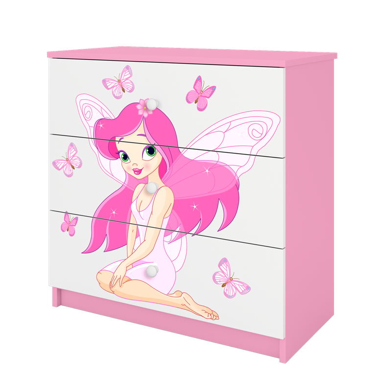 Chest of drawers babydreams pink fairy with butterflies