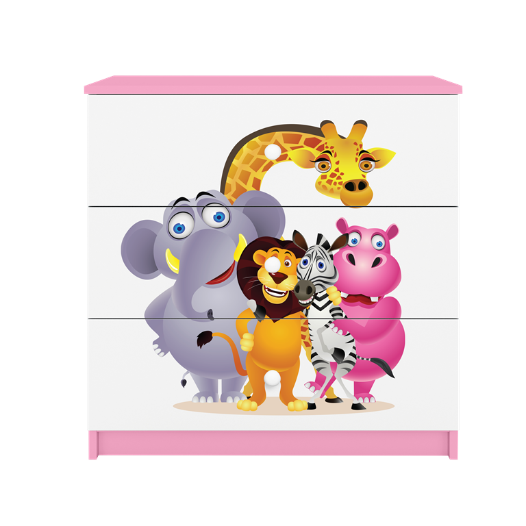 Cassettiera per bambini babydreams pink zoo