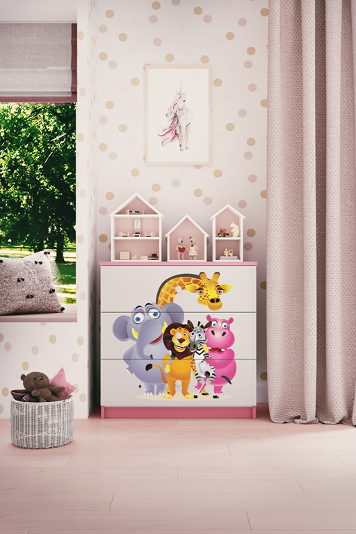 Cassettiera per bambini babydreams pink zoo