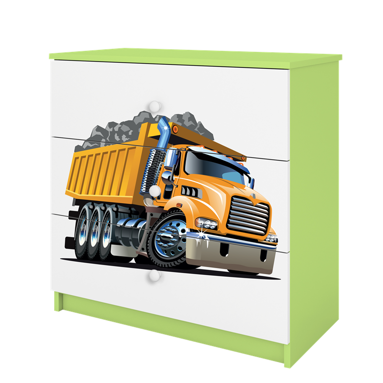 Chest of drawers babydreams green truck