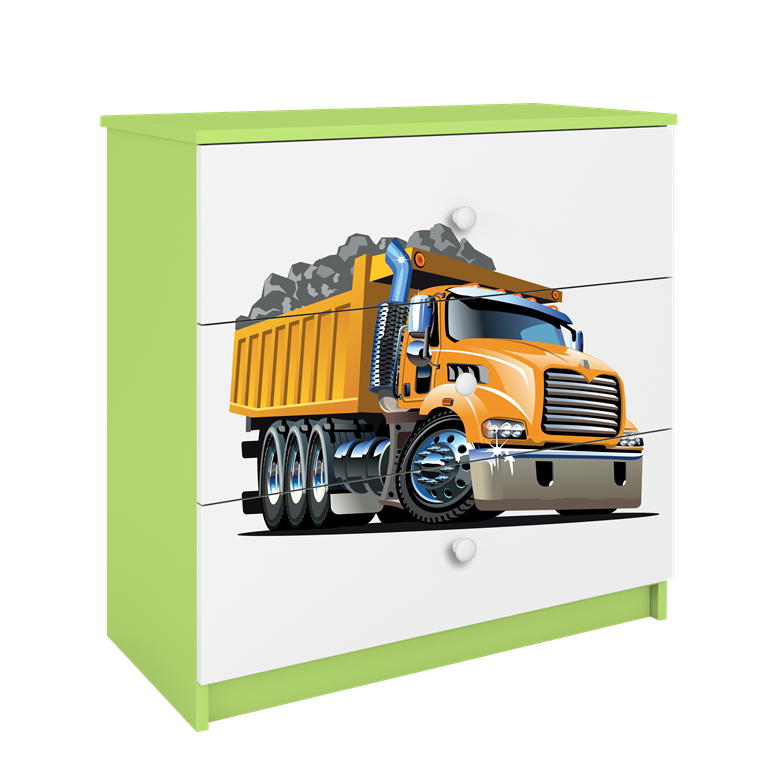Chest of drawers babydreams green truck