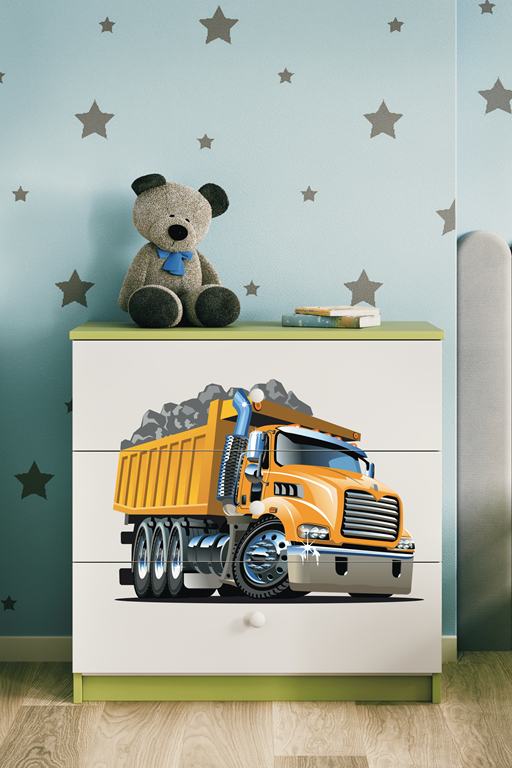 Chest of drawers babydreams green truck