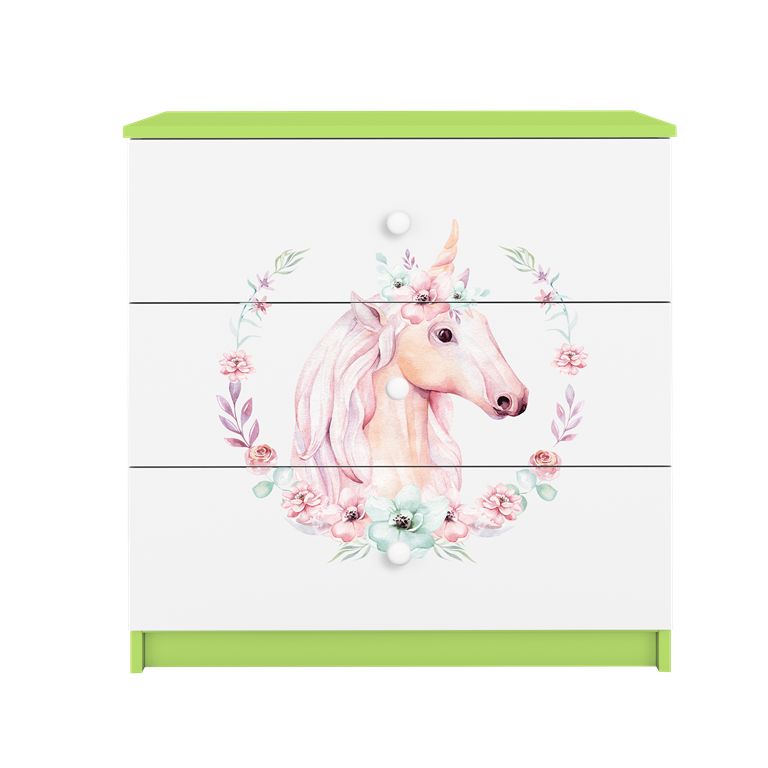 Cassettiera per bambini babydreams green horse