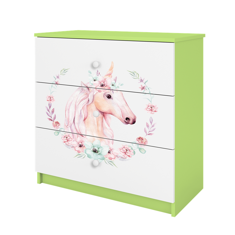 Cassettiera per bambini babydreams green horse