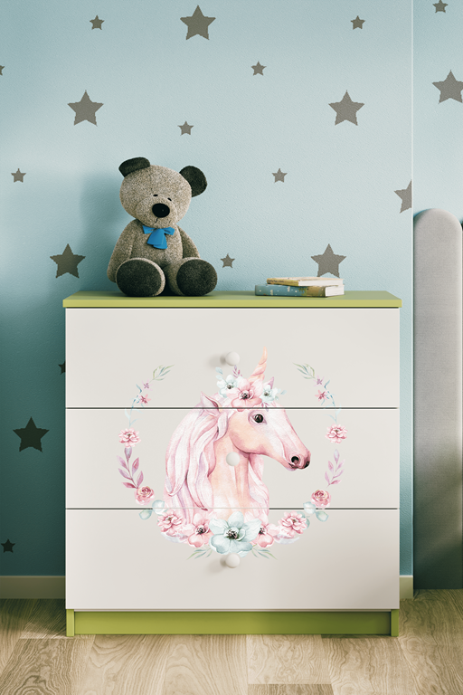 Cassettiera per bambini babydreams green horse