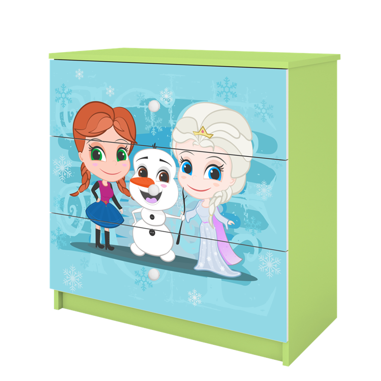 Chest of drawers babydreams green frozen land