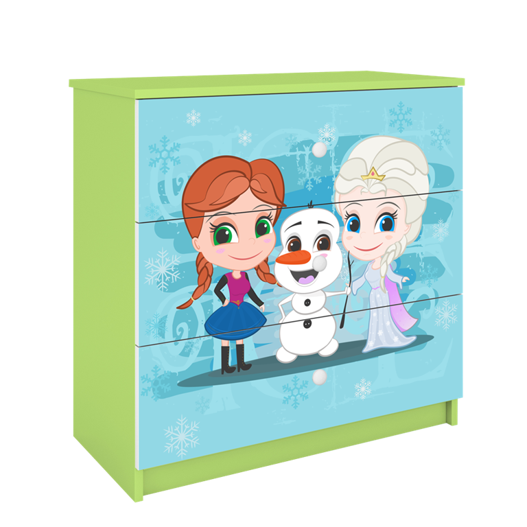 Chest of drawers babydreams green frozen land