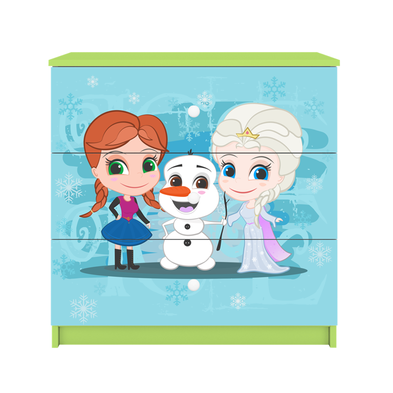 Chest of drawers babydreams green frozen land