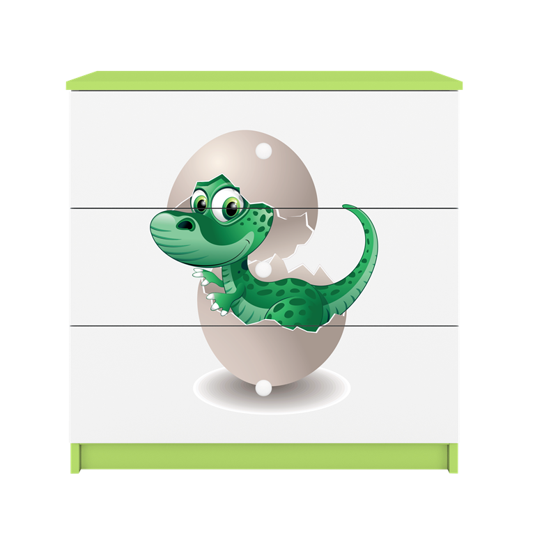 Chest of drawers babydreams green baby dino