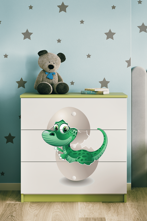 Chest of drawers babydreams green baby dino