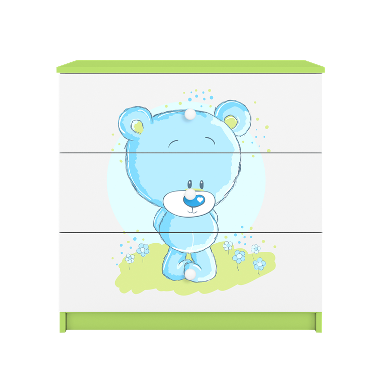 Chest of drawers babydreams green blue teddybear