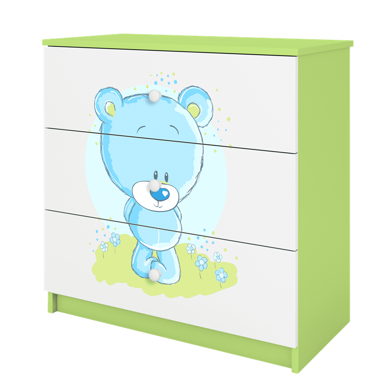 Chest of drawers babydreams green blue teddybear