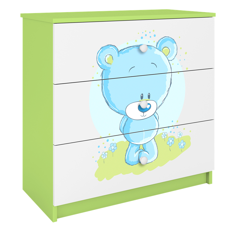 Chest of drawers babydreams green blue teddybear
