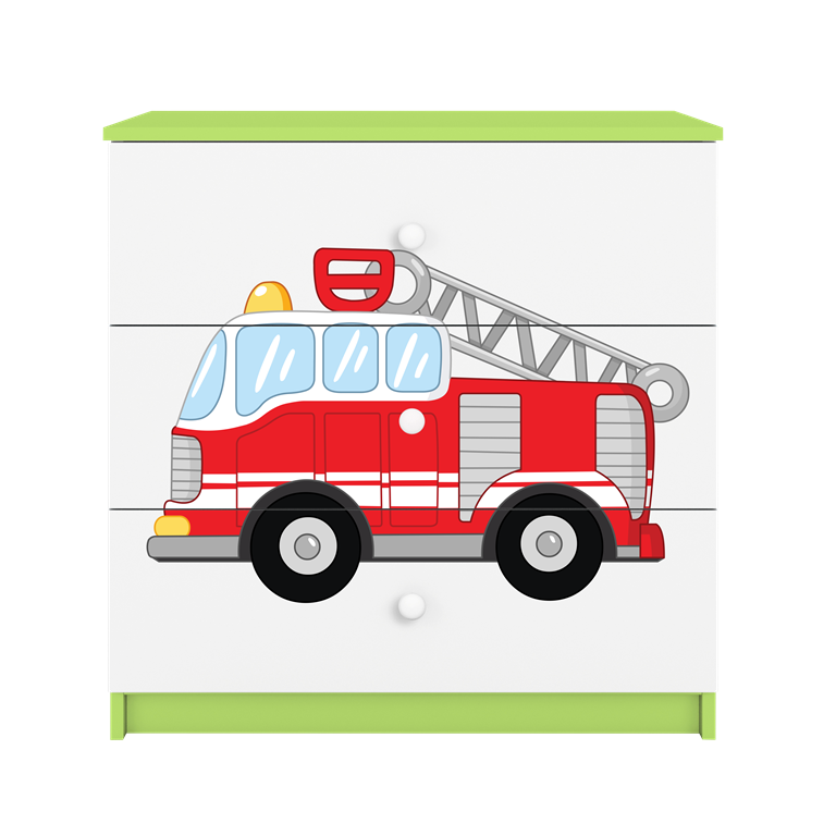 Chest of drawers babydreams green fire brigade