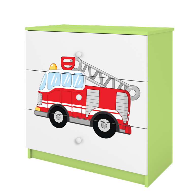 Chest of drawers babydreams green fire brigade