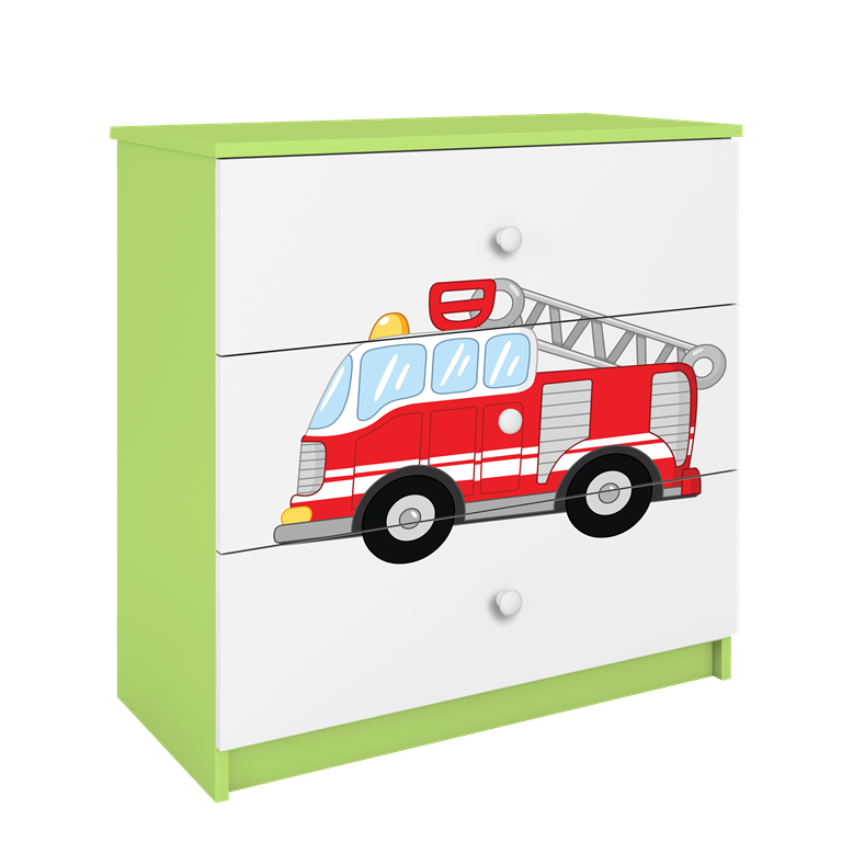 Chest of drawers babydreams green fire brigade