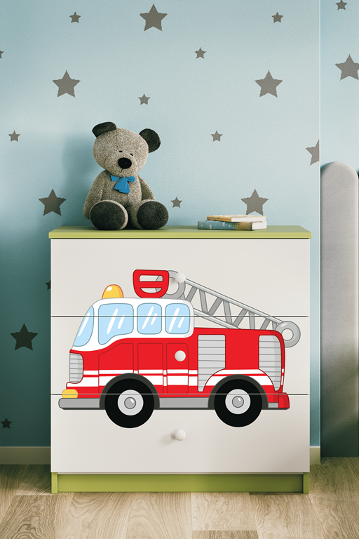 Chest of drawers babydreams green fire brigade