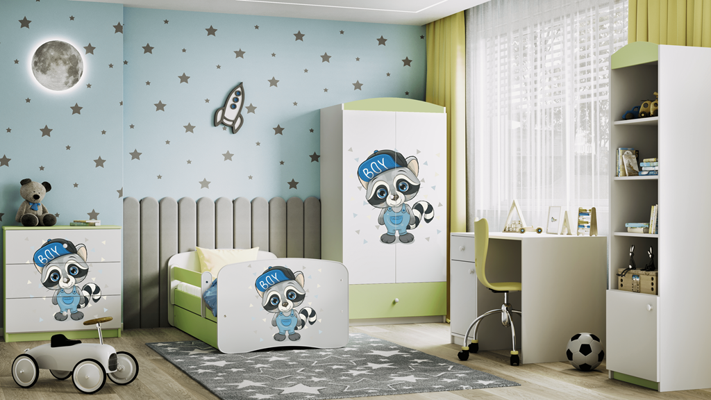 Chest of drawers babydreams green raccoon