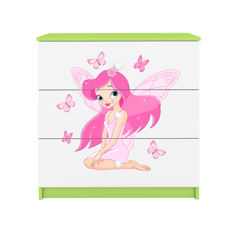 Chest of drawers babydreams green fairy with butterflies