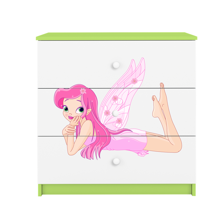 Chest of drawers babydreams green fairy with wings