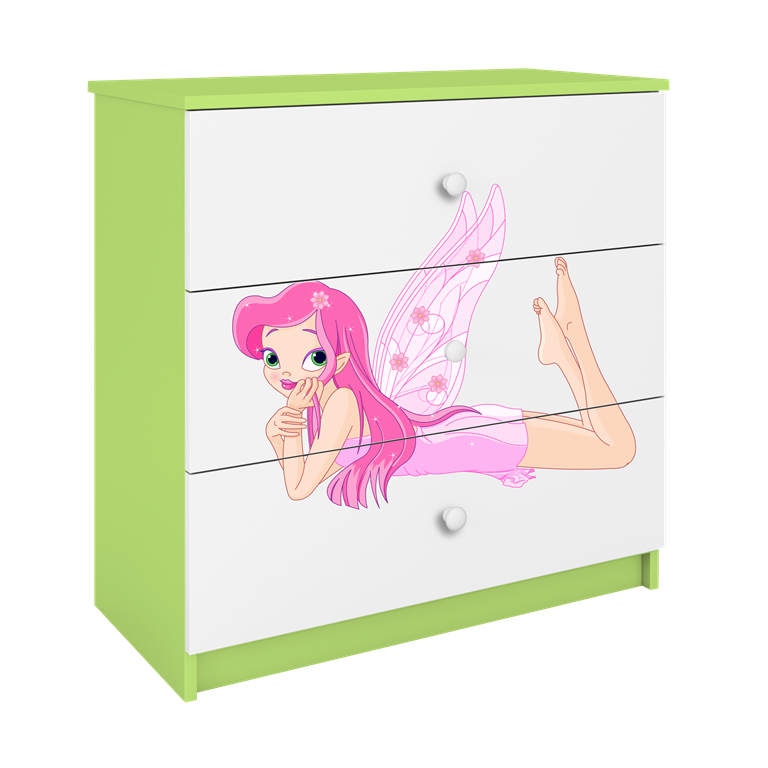 Chest of drawers babydreams green fairy with wings