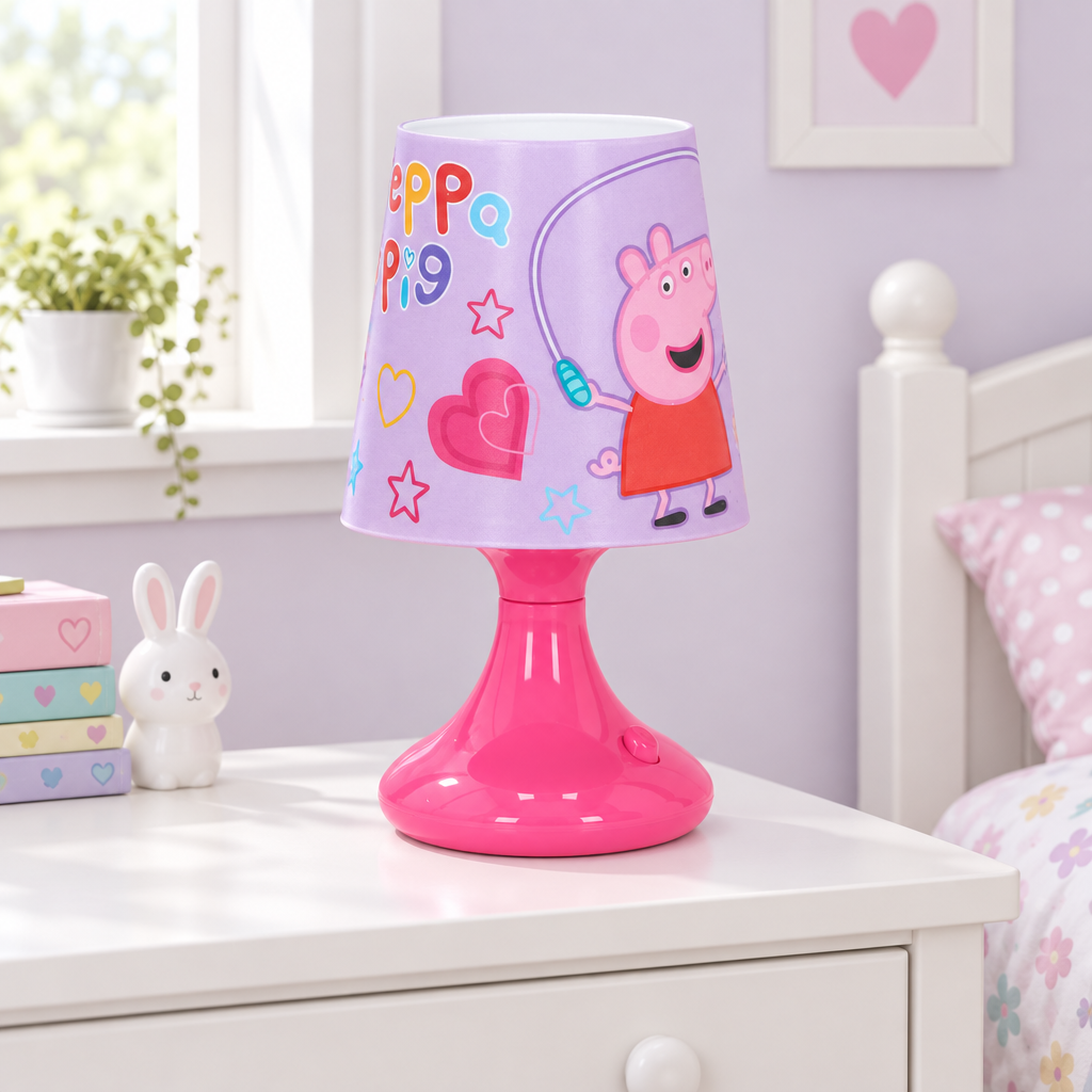 Lampada Peppa Pig sul comò