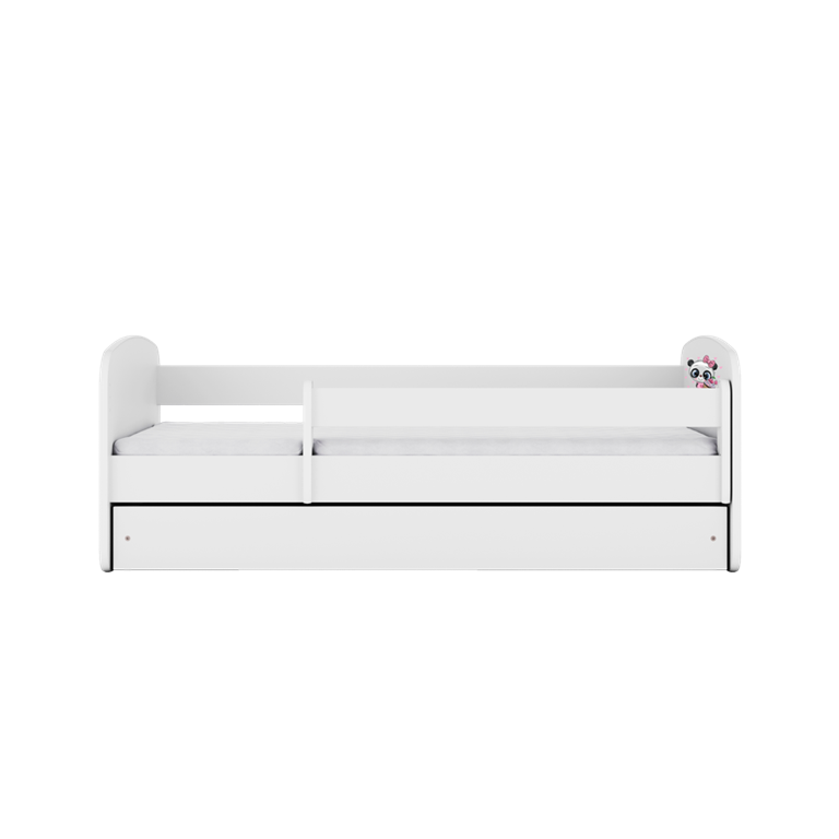 Letto per bambini babydreams white panda con cassettone e materasso omaggio 140/70