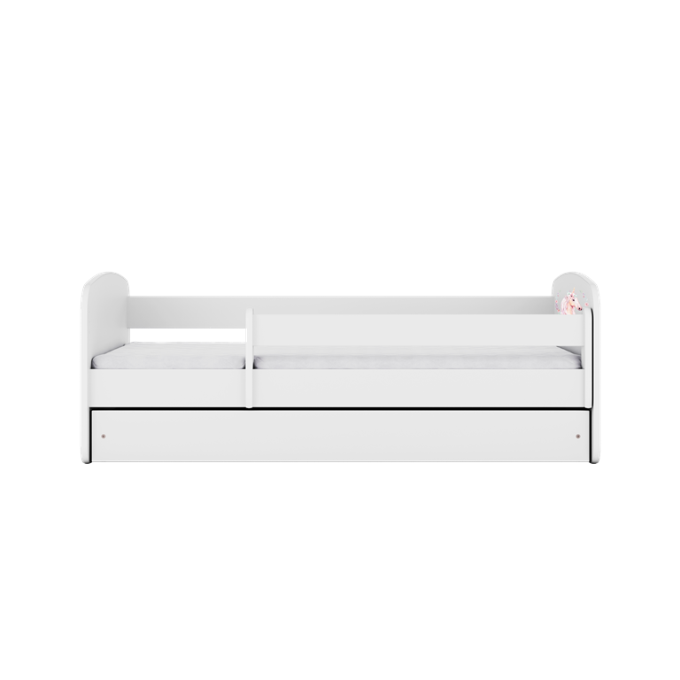 Letto per bambini babydreams white horse con cassettone e materasso omaggio 160/80
