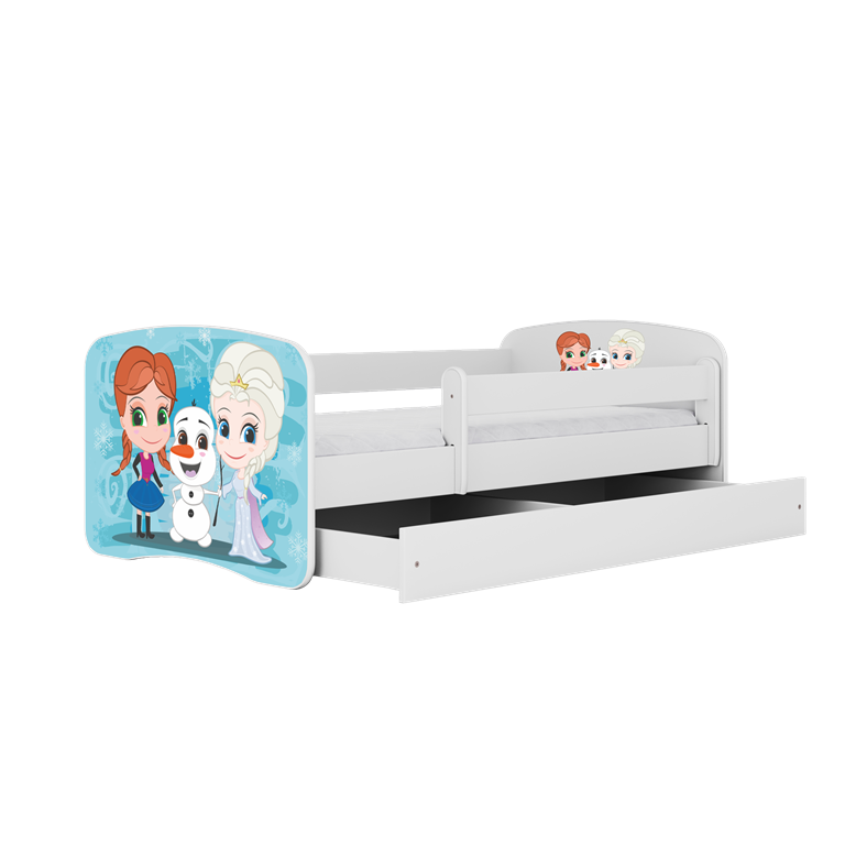 Bed babydreams white frozen land with drawer with mattress 180/80