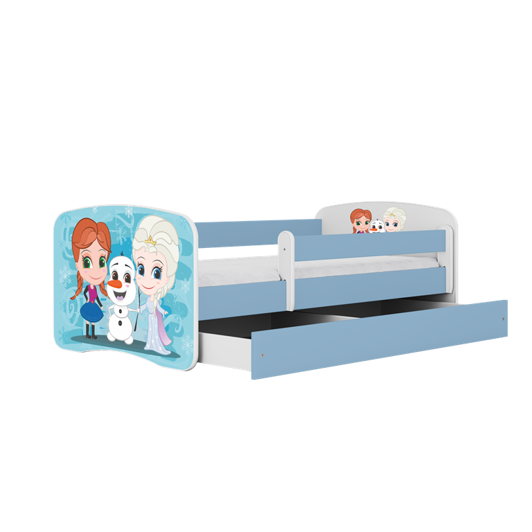 Bed babydreams blue frozen land with drawer with mattress 140/70