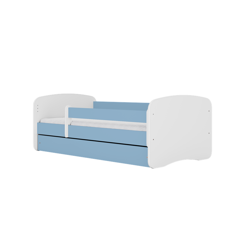 Letto per bambini babydreams blue raccoon con cassettone e materasso omaggio 140/70