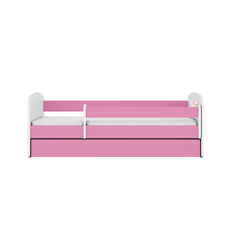 Letto per bambini babydreams pink horse con cassettone e materasso omaggio 140/70