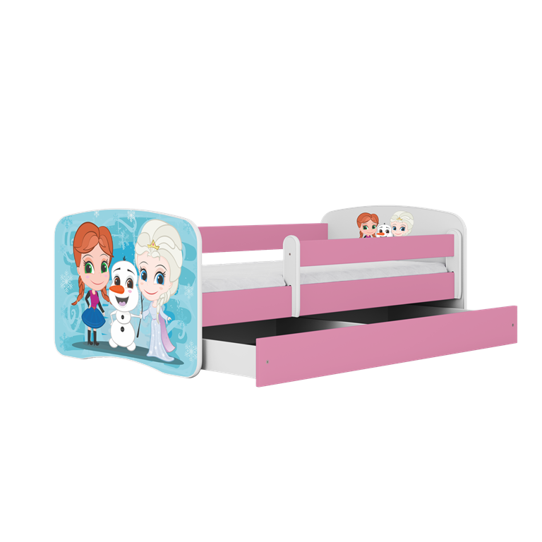 Bed babydreams pink frozen land with drawer with mattress 140/70