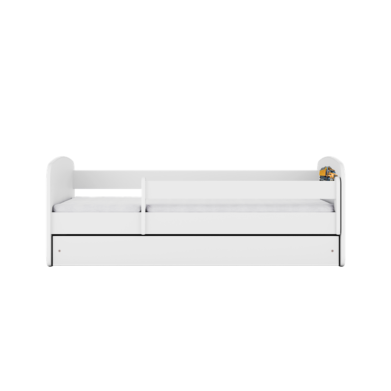 Letto per bambini babydreams white truck con cassettone e materasso omaggio 140/70