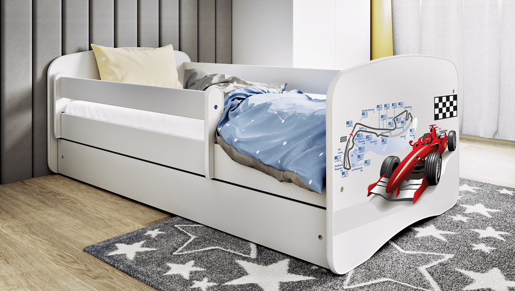 Letto per bambini babydreams white formula con cassettone e materasso omaggio 140/70