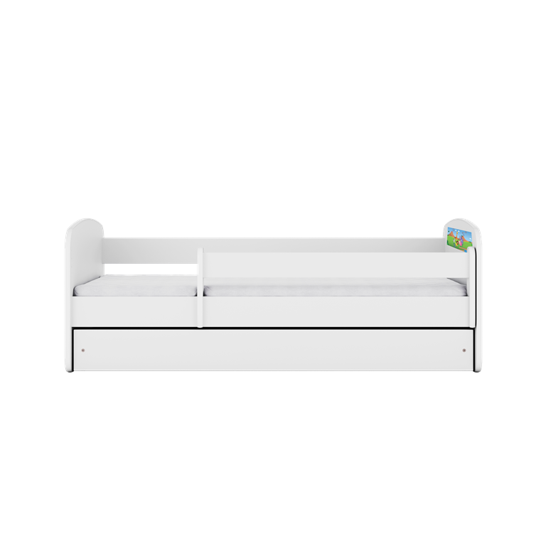 Letto per bambini babydreams white safari con cassettone e materasso omaggio 140/70