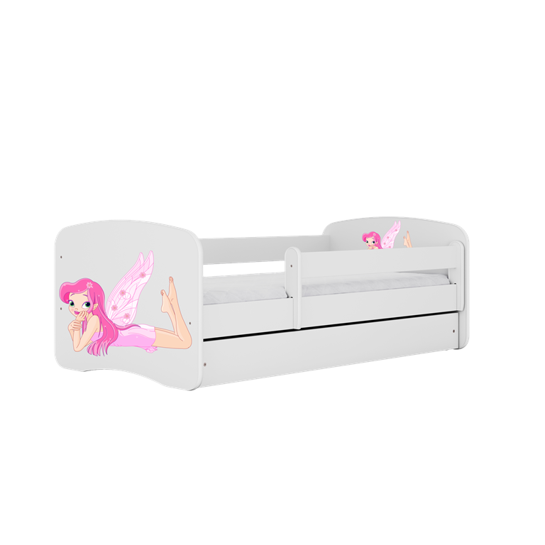 Bed babydreams white fairy with wings with drawer with mattress 140/70