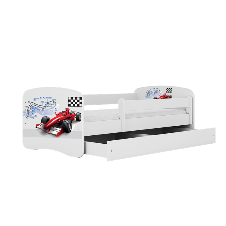 Letto per bambini babydreams white formula con cassettone e materasso omaggio 160/80