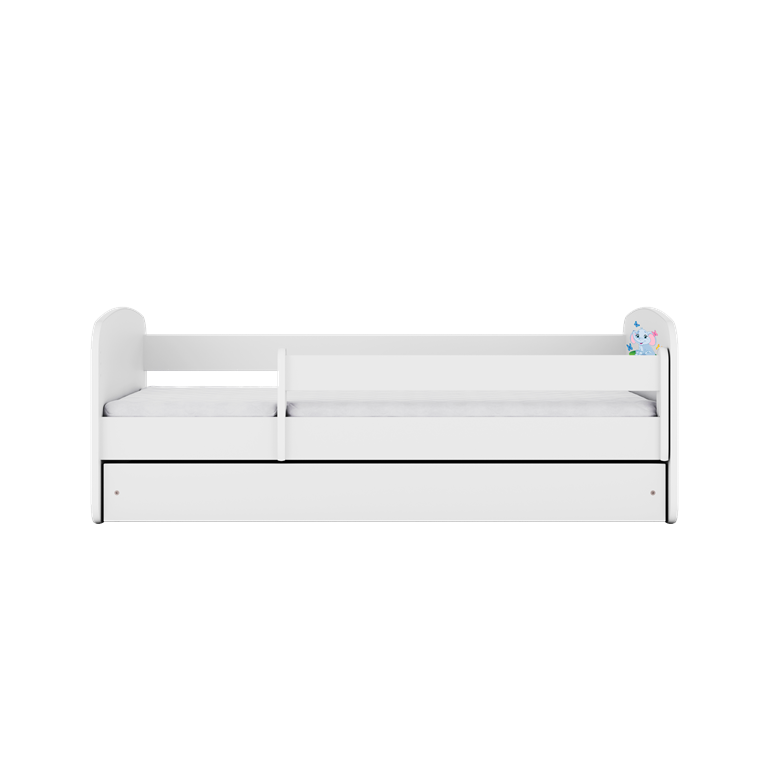 Letto per bambini babydreams white baby elephant con cassettone e materasso omaggio 160/80