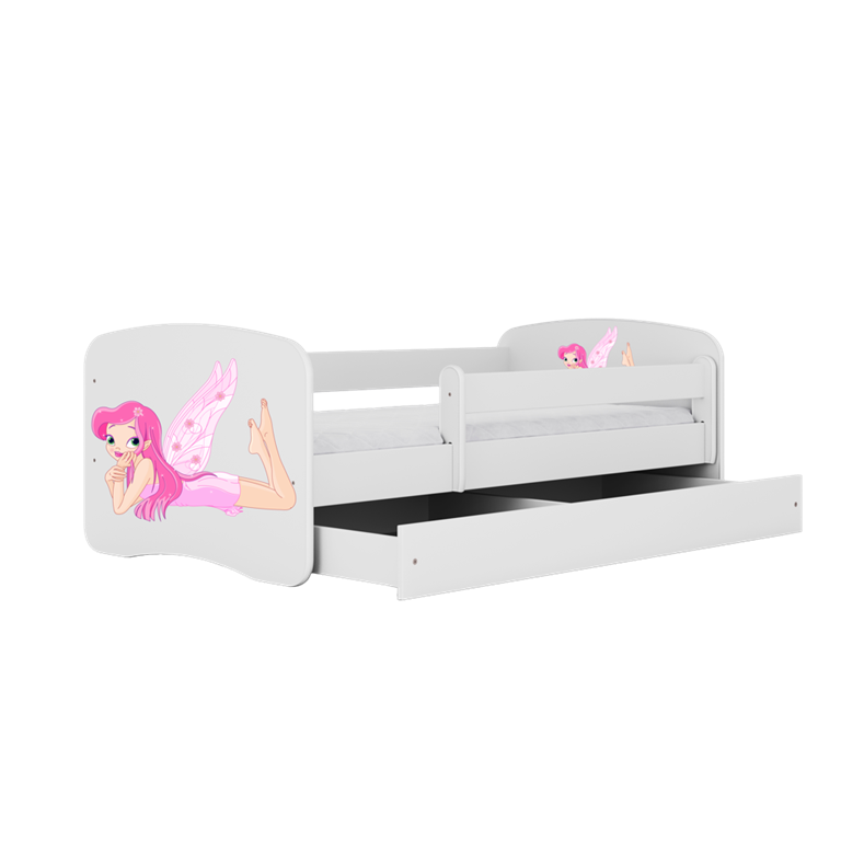 Bed babydreams white fairy with wings with drawer with mattress 180/80