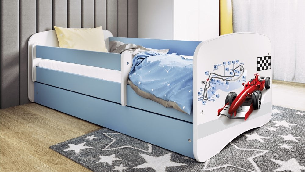 Letto per bambini babydreams blue formula con cassettone e materasso omaggio 160/80