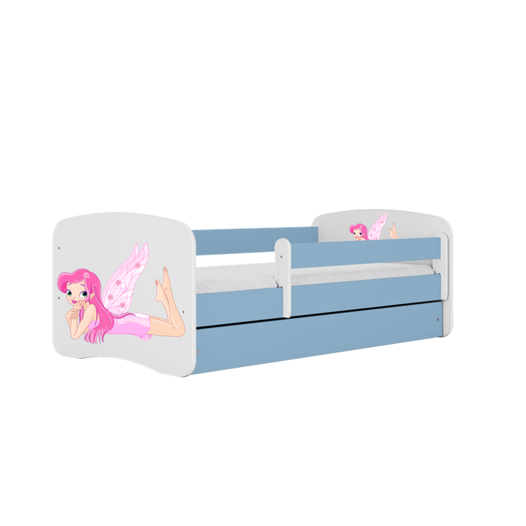 Bed babydreams blue fairy with wings with drawer with mattress 160/80