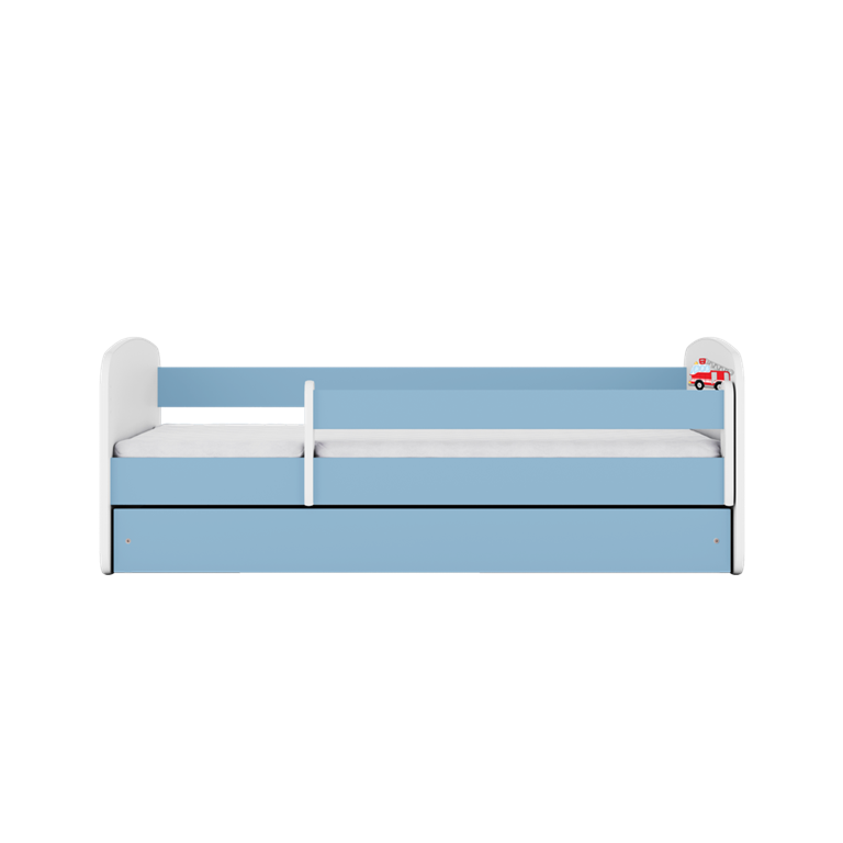 Letto per bambini babydreams blue fire brigade con cassettone e materasso omaggio 180/80